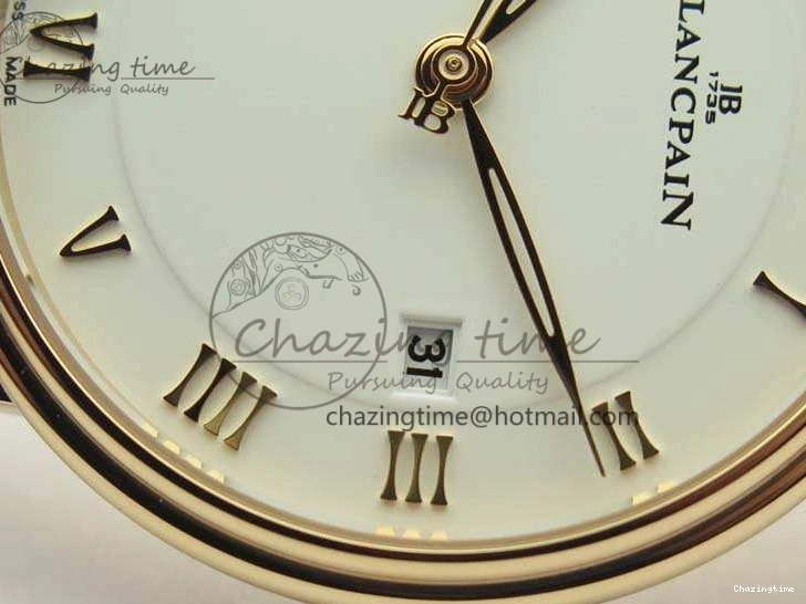 0328 Villeret 6651 RG ZF 1:1 Best Edition White Dial On Brown Leather Strap A Unique 8097